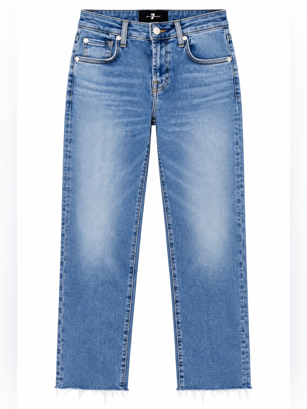 7 For All Mankind Calie Straight Ankle Jeans 26 Luxe Vintage Blue $228 MSRP
